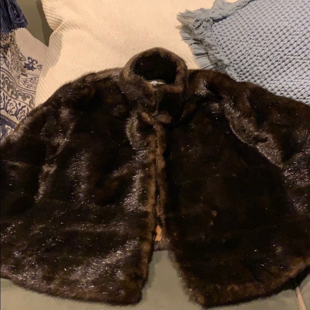 Little Girls’s Brown Faux Fur Shawl